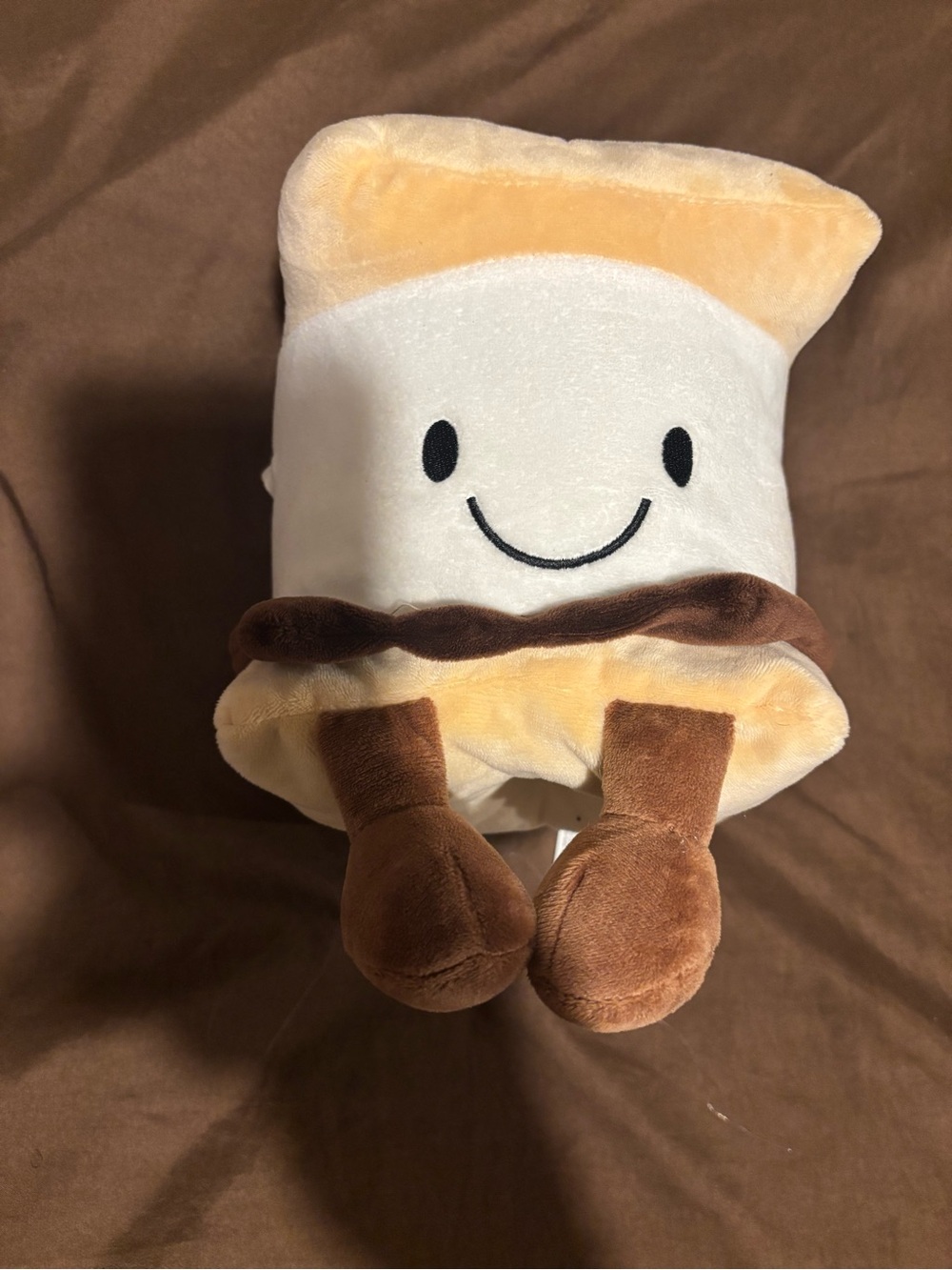 Plush Smiling S'mores Stuffed Toy - Cream & Brown